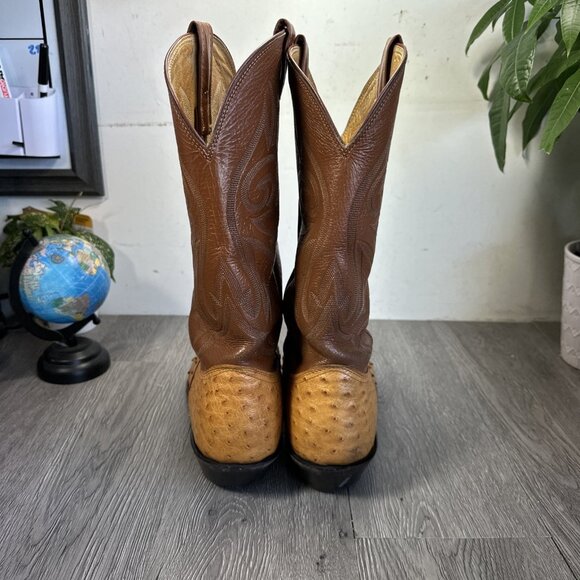 Vintage Nocona Full Quill Ostrich Western rodeo Cowboy boots 12 D